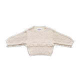 Organic Fringe Rib Knit Pull Over - Natural