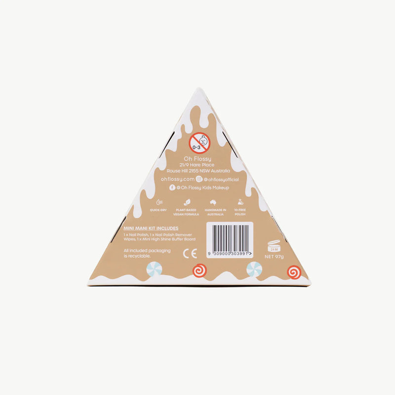 Oh Flossy Christmas Gingerbread House Mini Mani Set