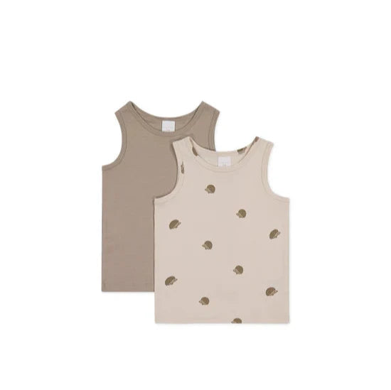 Jamie Kay Organic Cotton 2pk Tank Top | Mouse/Henry Hedgehog Shell