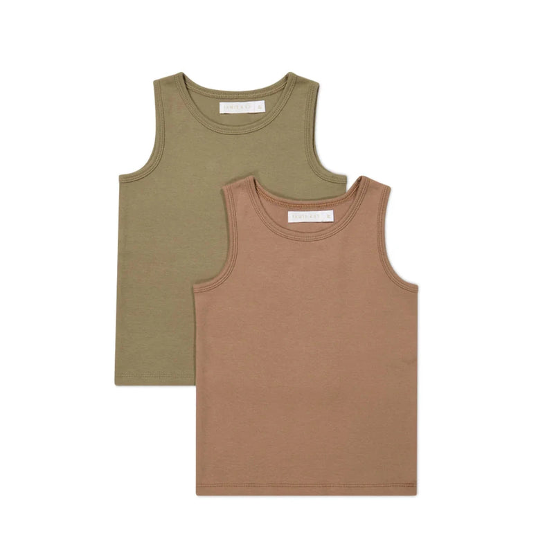 Jamie Kay Organic Cotton 2pk Tank Top | Spiced/Oak