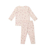 Jamie Kay Organic Cotton Modal Atlas Pyjama Set Long Sleeve - Berry Cream Adaline Berries