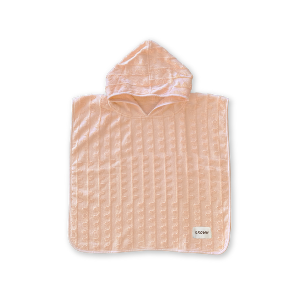 Terry Towelling Flow Poncho - Peachy