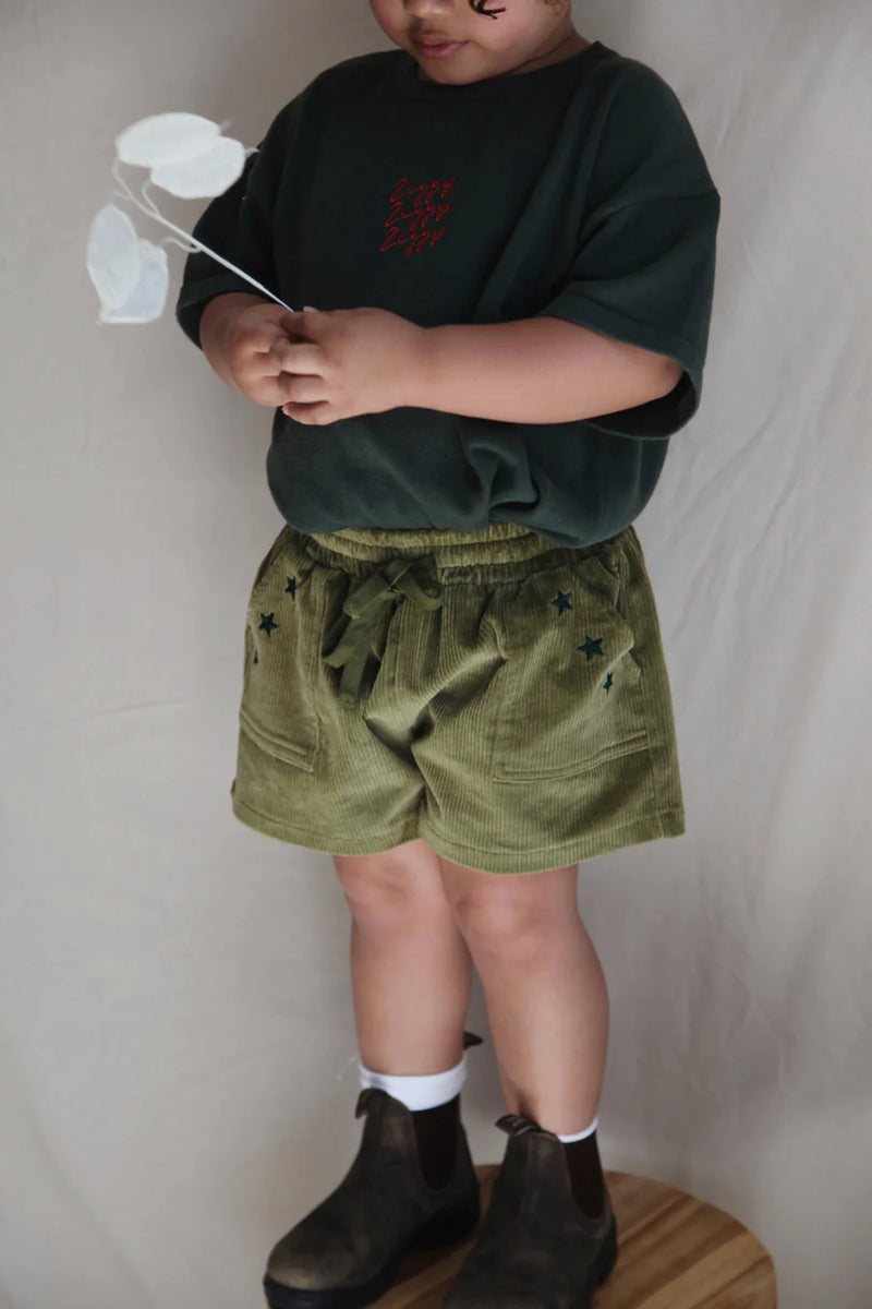 CORD SHORTS | EVERGREEN