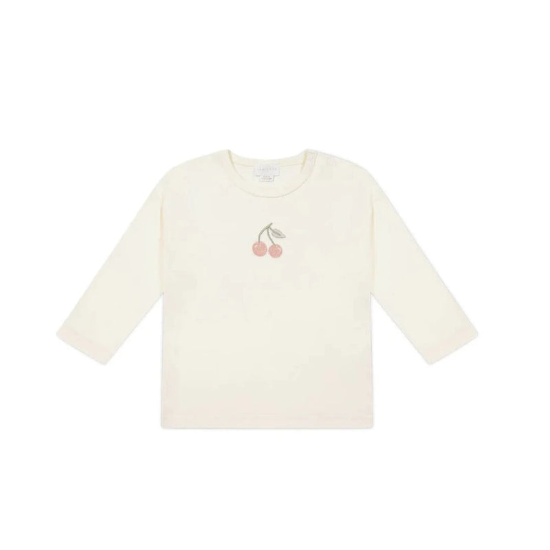 Jamie Kay Pima Cotton Arnold Long Sleeve Top | Parchment Petite Cherry