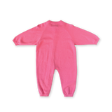 Organic Knit Zipper Starsuit - Bright Sorbet