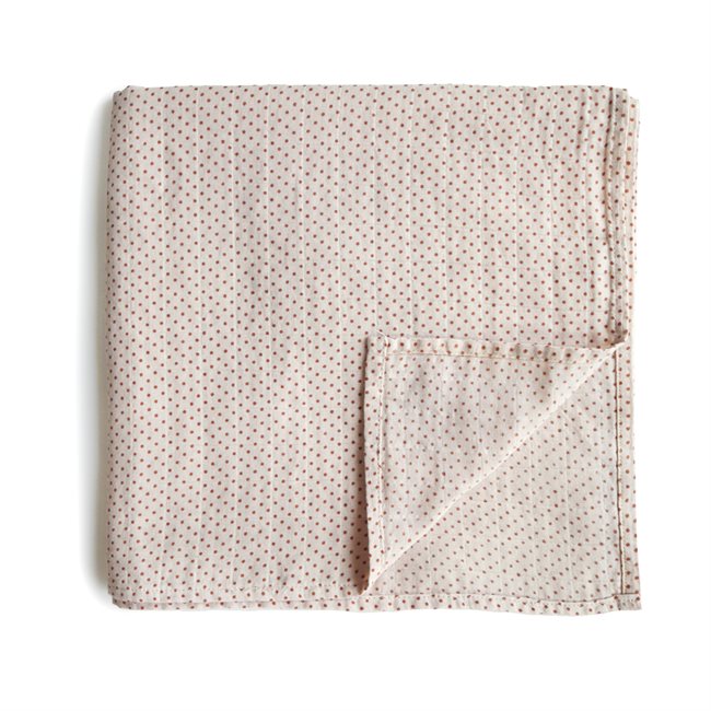 Muslin Swaddle Blanket Organic Cotton | Caramel Polka Dot