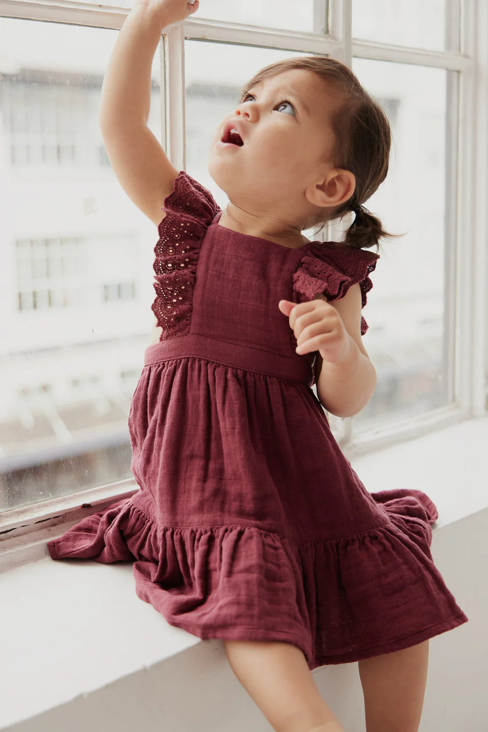 Jamie kay Organic Cotton Muslin Julia Dress Berry Tart – Lupa
