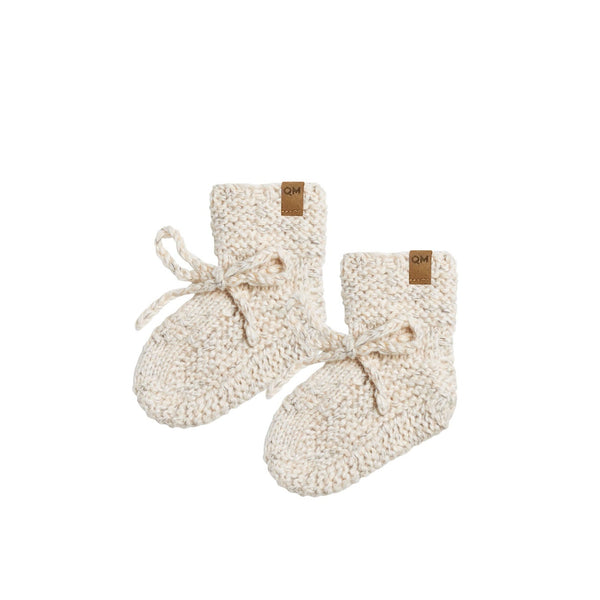 Quincy Mae Speckled Knit Booties | Natural
