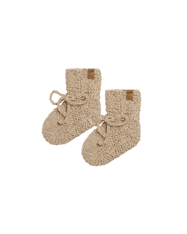Quincy Mae Knit Booties | Latte Speckled