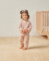Quincy Mae Waffle Slouch Set || Blush