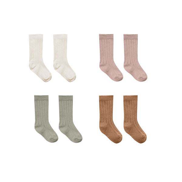 Quincy Mae Printed Socks |Natural. Mauve. Basil. Cinnamon