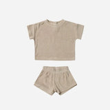 Quincy Mae Terry Tee + Shorts Set || Oat