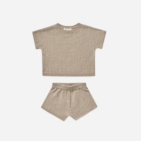 Quincy Mae Relaxed Summer Knit Set | Heathered Oat