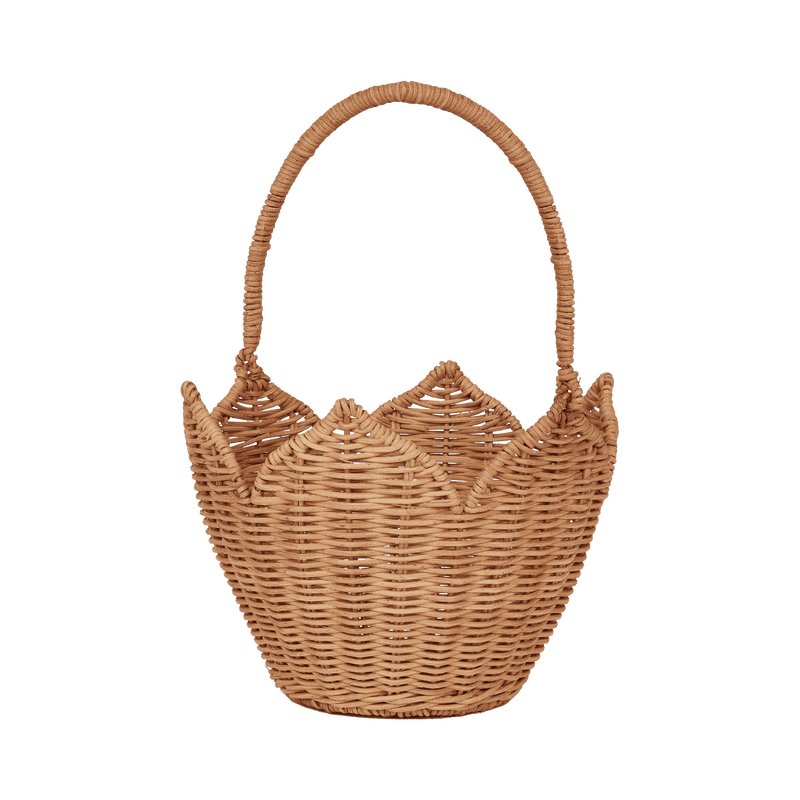 Rattan Poinsettia Carry Basket | Natural