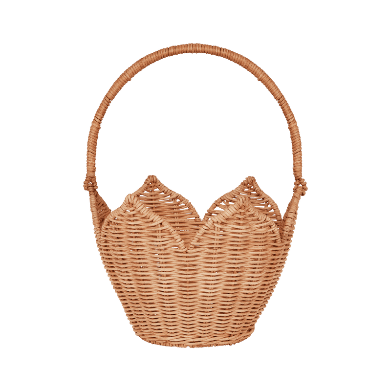 Rattan Poinsettia Carry Basket | Natural