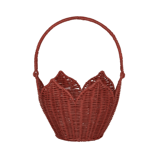 Rattan Poinsettia Carry Basket | Red