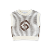 Organic Swirl Knit Vest - Milk