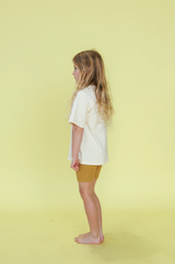 Organic Knitted Rib Bike Shorts - Mustard