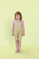 Organic Everyday Twill Short Overalls - Mustard