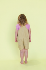 Organic Everyday Twill Short Overalls - Mustard