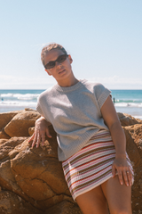 Ladies Jersey Knit Vest - Stone