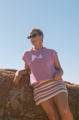 Ladies Jersey Knit Vest - Raspberry