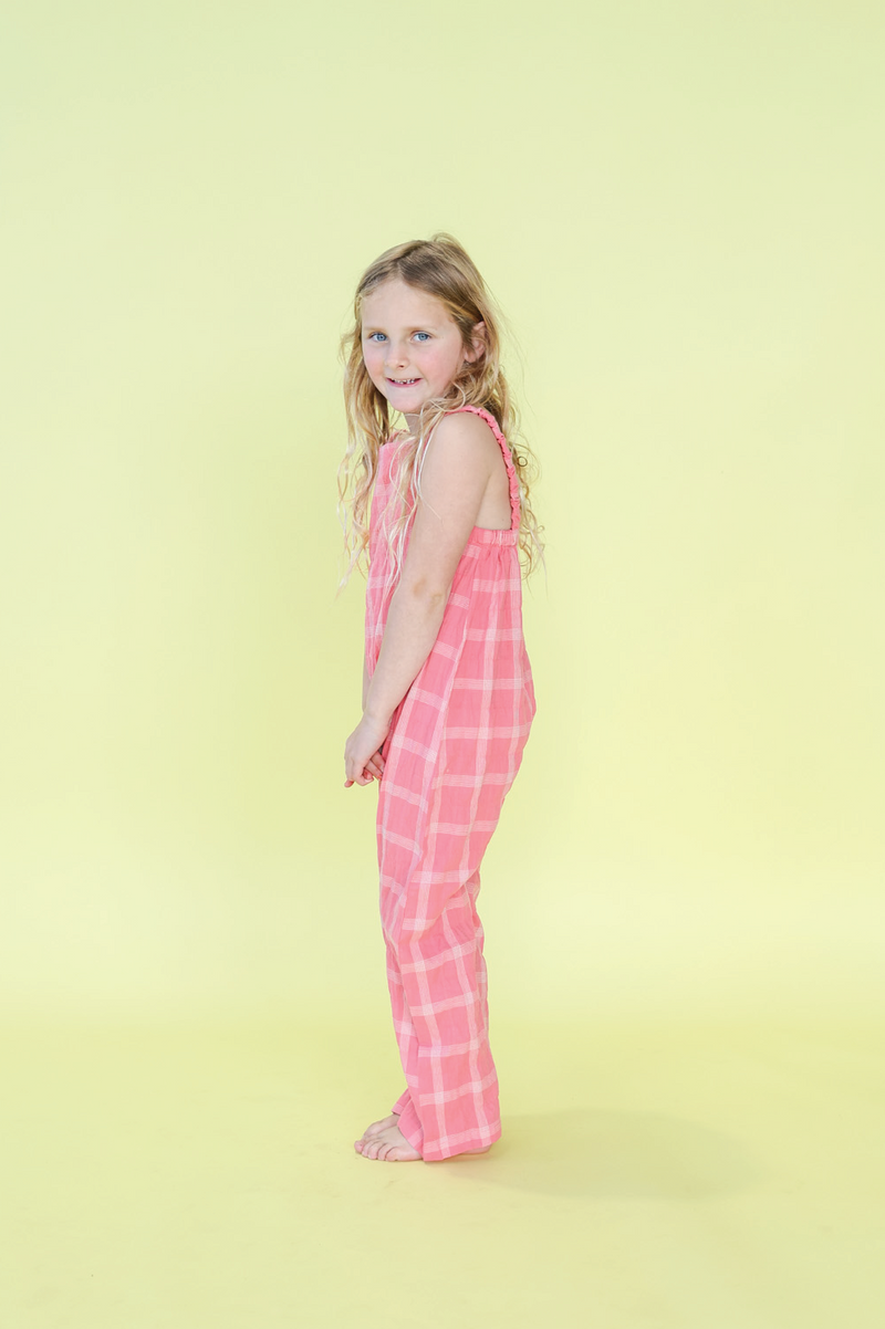 Cotton Check Playsuit