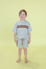Organic Striped Ribbed Knit Shorts