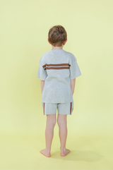 Organic Striped Ribbed Knit Shorts