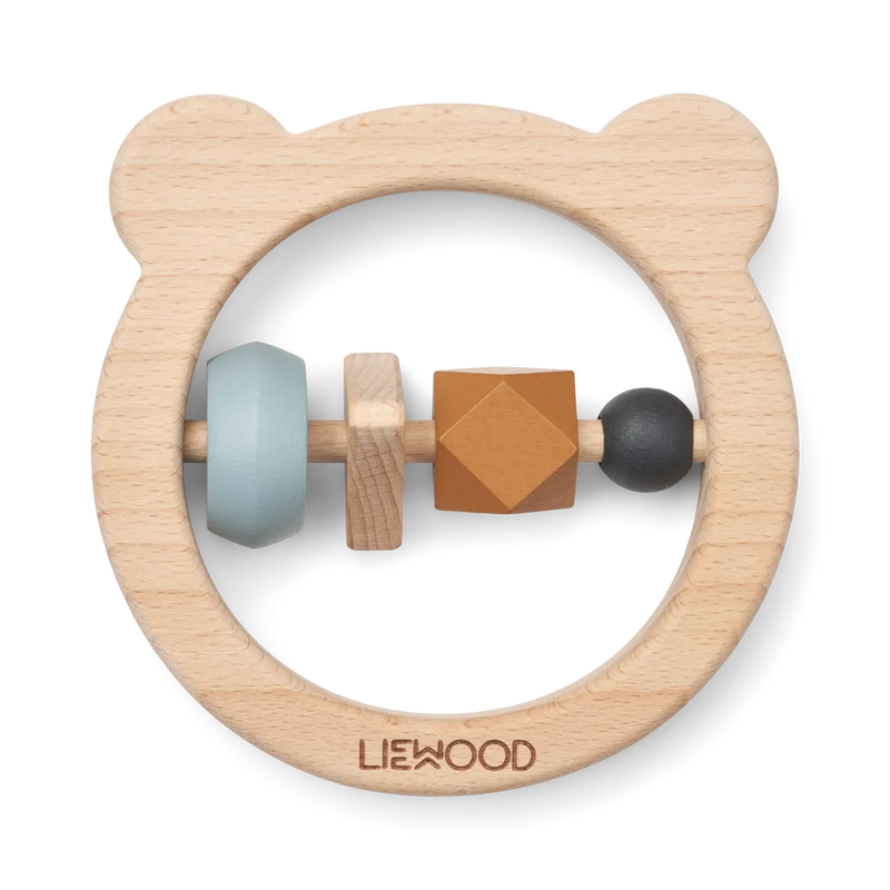Liewood Avada Wooden rattle | Sea Blue Mix