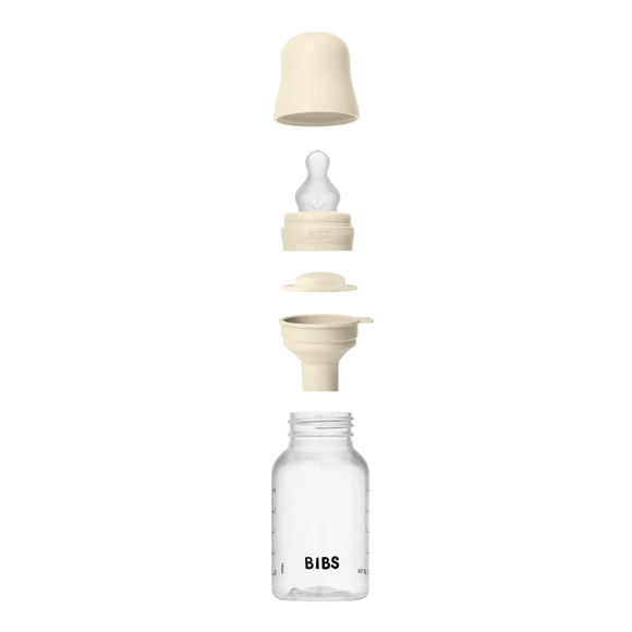 BIBS Baby Bottle Complete Set 150ml Silicone - Ivory