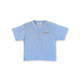 Organic Ribbed Knit Logo Tee - Ocean