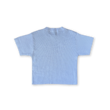 Organic Ribbed Knit Logo Tee - Ocean