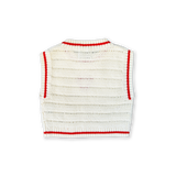 Organic Candy Cane Heart Vest - Milk