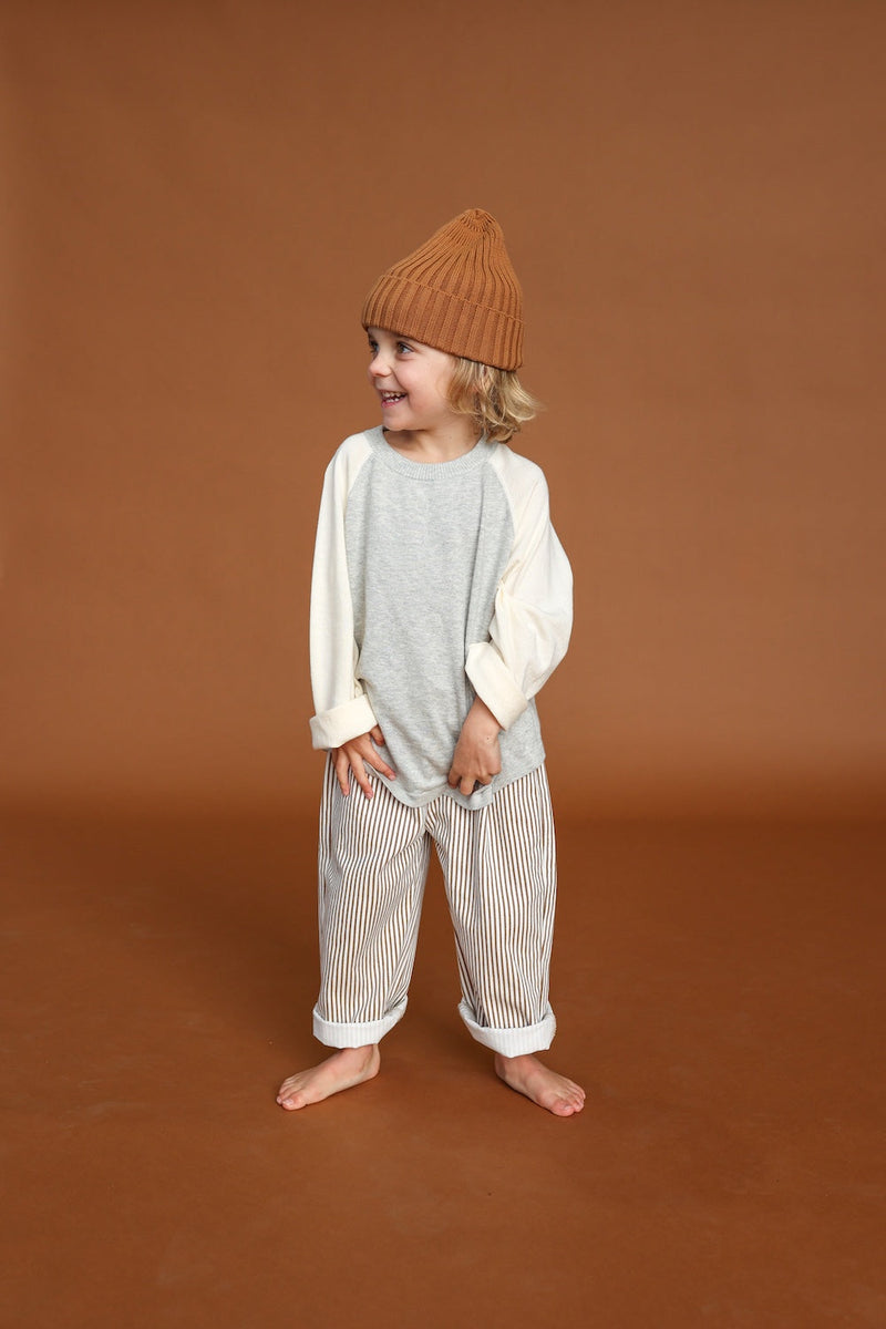 Raglan Long Sleeve Tee - Grey Marle