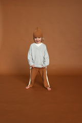 V-Neck Pull Over - Grey Marle