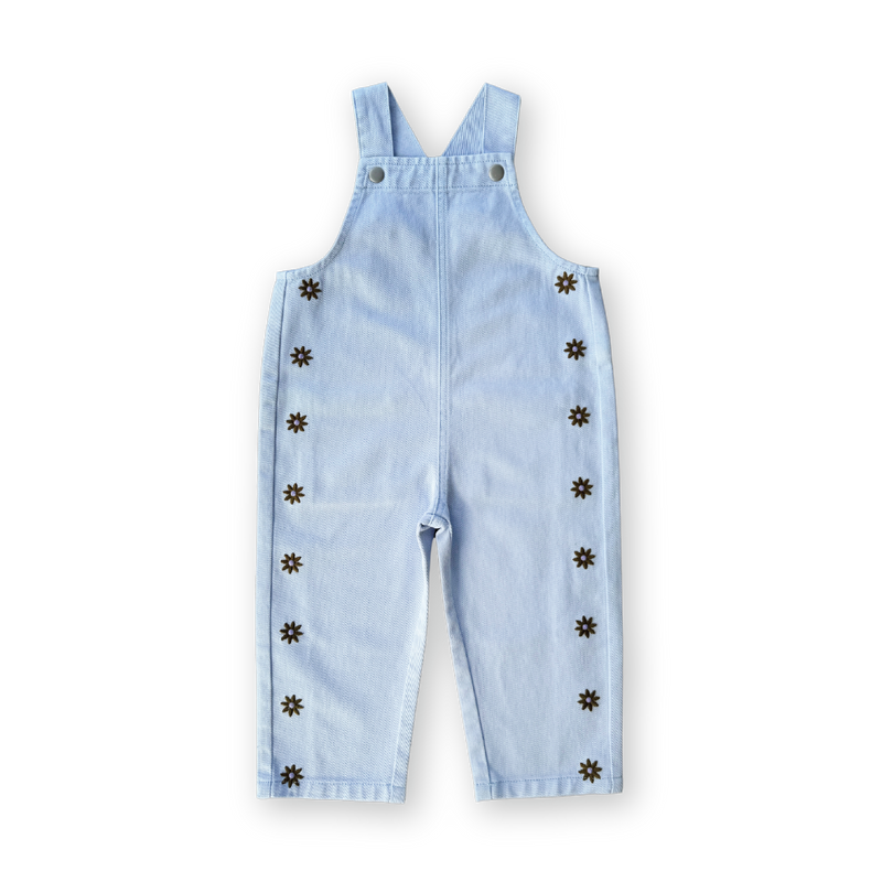 Organic Embroidery Posy Overalls
