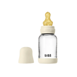 BIBS Glass Baby Bottle Complete Set 120ml Latex - Ivory