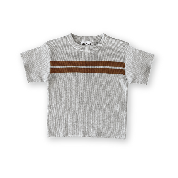 Organic Twin Striped Ribbed Knit Tee