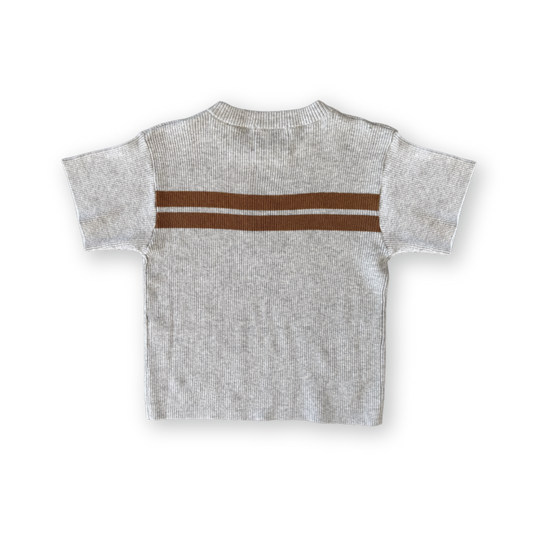 Organic Twin Striped Ribbed Knit Tee