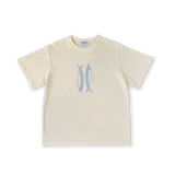 Ladies Organic Sardine Embroidered Tee - Milk