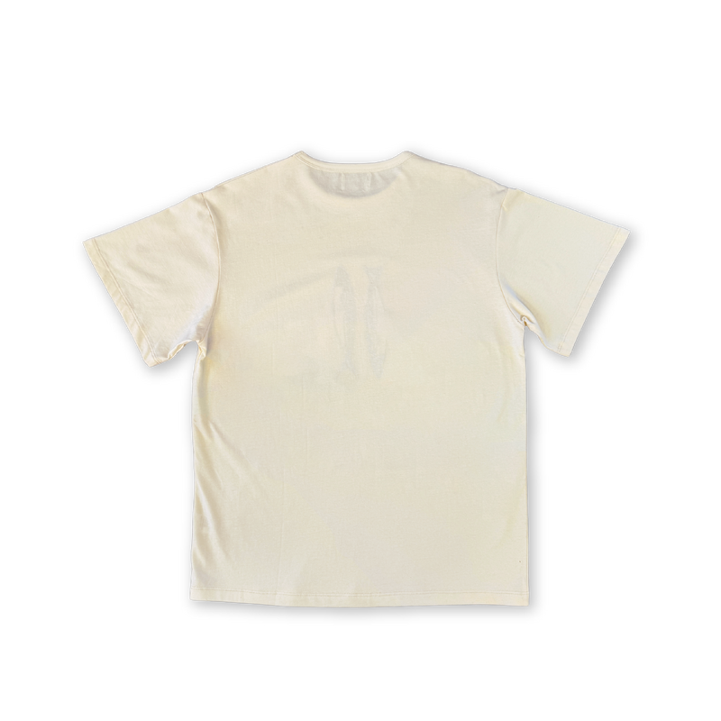 Ladies Organic Sardine Embroidered Tee - Milk