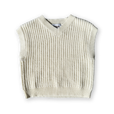 Chunky Rib V-Neck Vest - Milk
