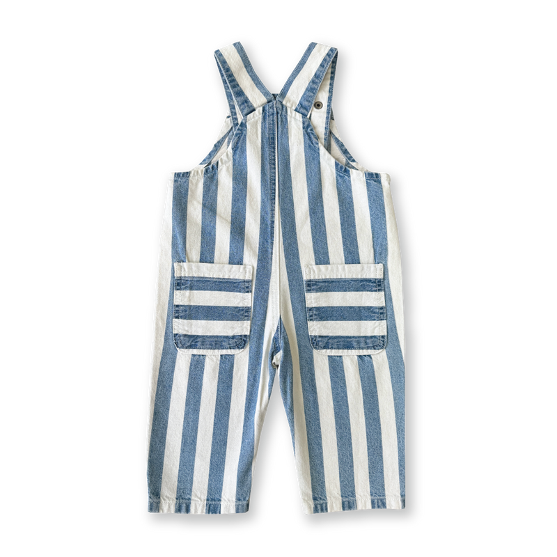 Grown Denim Stripe Overalls