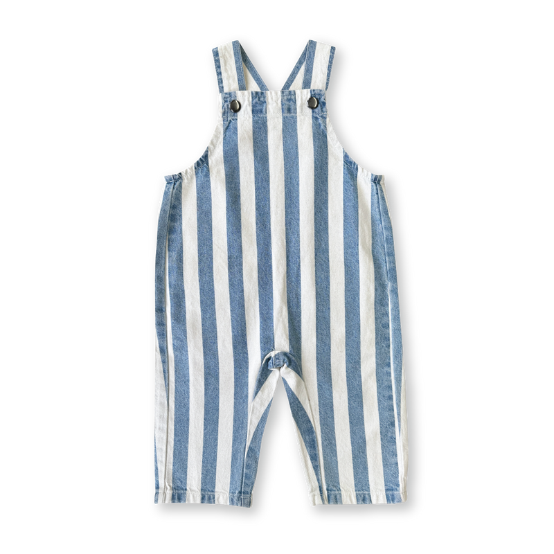 Grown Denim Stripe Overalls