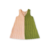 Terry Towelling Flow Dress - Leaf/Peachy