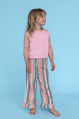 Grown Summer Stripe Cotton Frill Pant