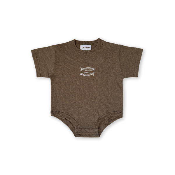 Organic Sardine Oversized Romper - Mud