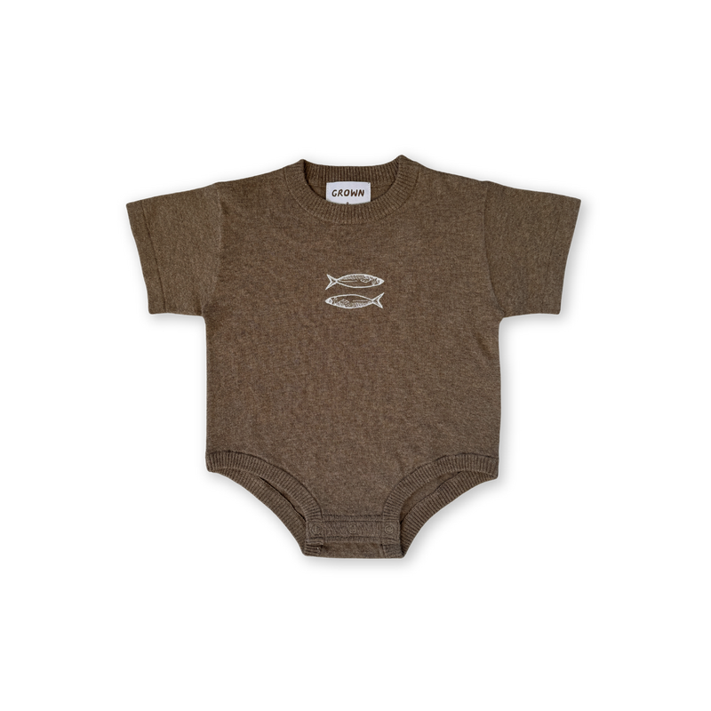 Organic Sardine Oversized Romper - Mud