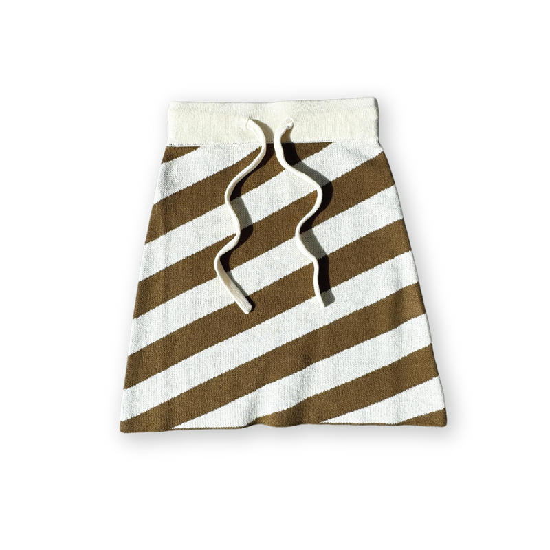 Diagonal Stripe Knit Skirt